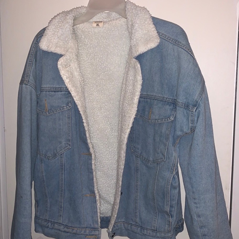 Fuzzy Lined Denim Jacket